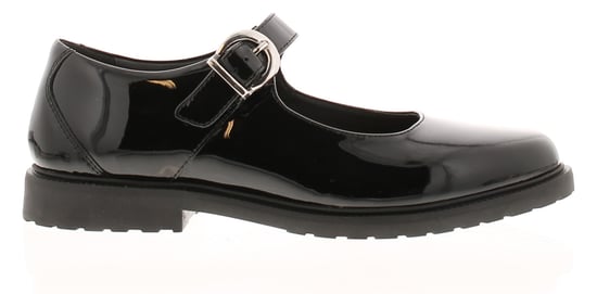 Hush Puppies Womens Shoes Work School Verity Leather Buckle black patent - Image 2