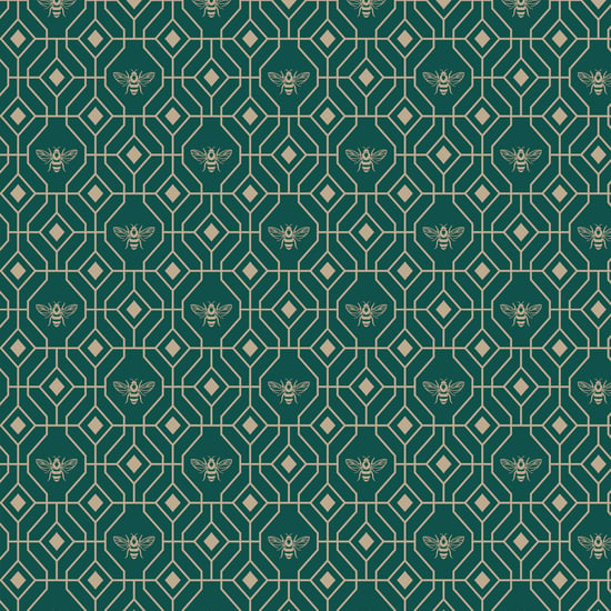 Papel tapiz geométrico foil dorado Bee Deco - Image 3