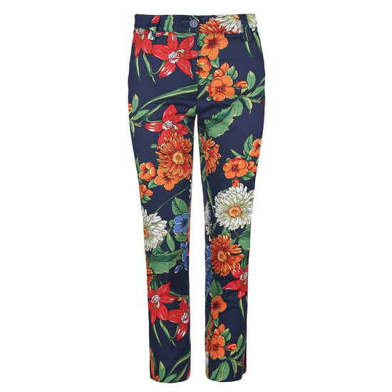 Pantalones de algodón florales en tonos rojos, azules y verdes - Image 2