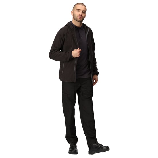 Regatta Mens Navigate Full Zip Fleece Jacket (Black/Seal Grey) - Image 5
