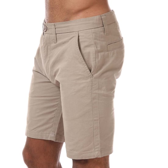Men's Weekend Offender Dillenger Cotton Twill Chino Shorts in Stone - Image 1