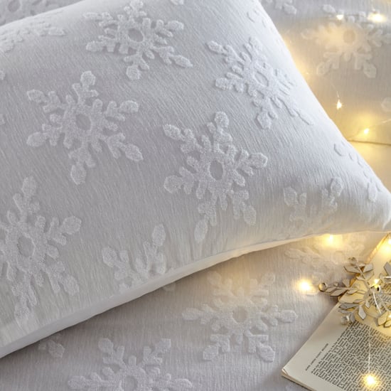 furn. Snowflake Tufted 100% Cotton Duvet Cover Set