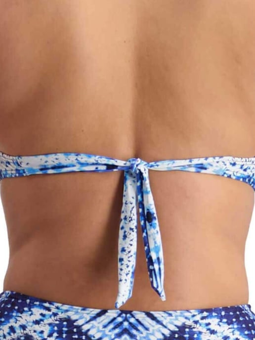 Pop Indigo Tie Back  Bandeau Tie Dye
