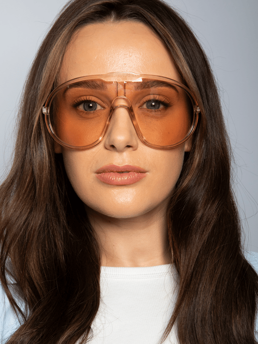 Wave Mask Sunglasses in Champagne