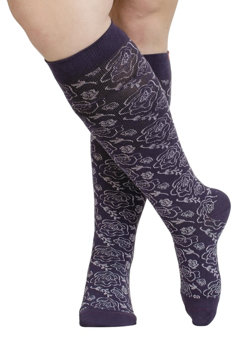 VIM&VIGR - Calcetines de compresión graduada de lana merina 15-20 mmhg para hombre y mujer - Vintage Purple - Image 2