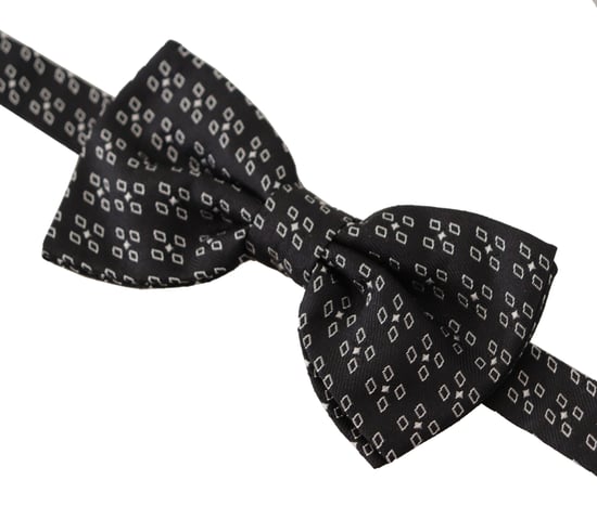 Corbata de hombre Papillon de seda 100% negra y blanca con lunares de Dolce & Gabbana - Image 2