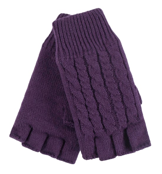 CALEFACTORES - Guantes térmicos de invierno sin dedos de punto por cable para mujer - Image 1