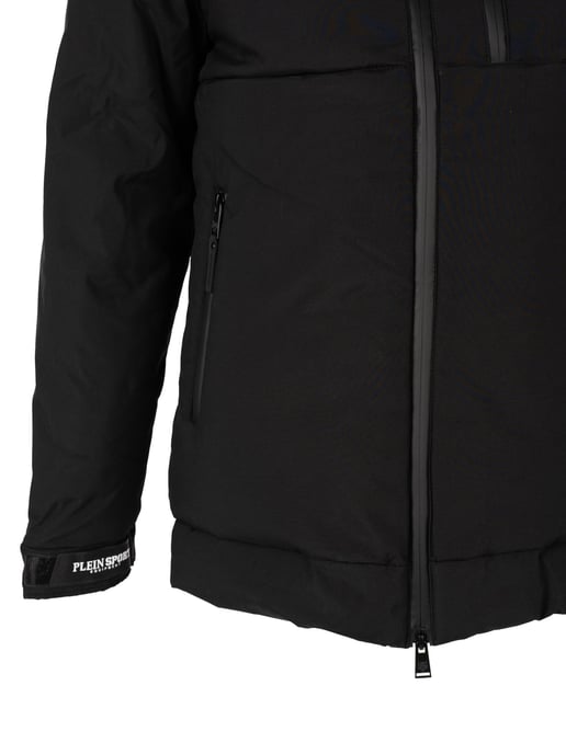 Chaqueta Negra con Logo Circular acolchada de Plein Sport - Image 5