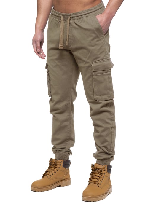 Enzo | Vaqueros Cargo Jogger para Hombre - Beige - Image 1