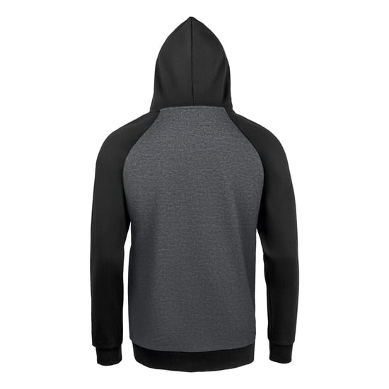 SOLS Unisex Adult Seattle Hoodie (Black/Charcoal Grey Melange) - Image 2