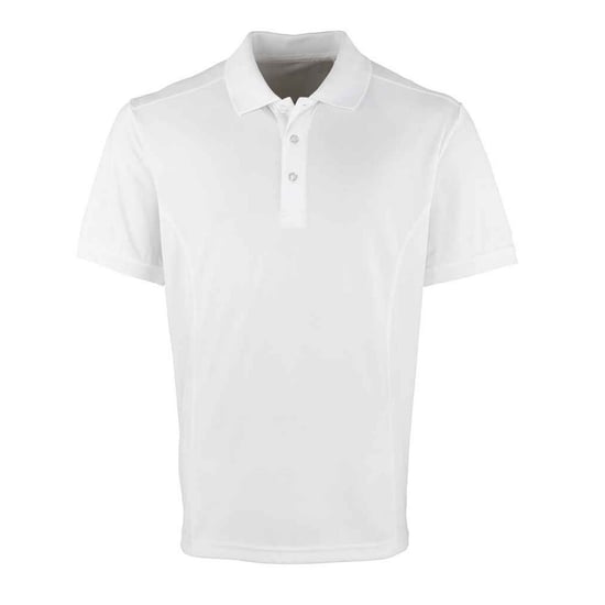 Premier Mens Coolchecker Pique Polo Shirt (White)