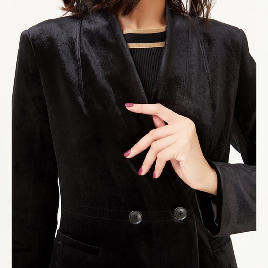 Flat neck velvet jacket - Image 4