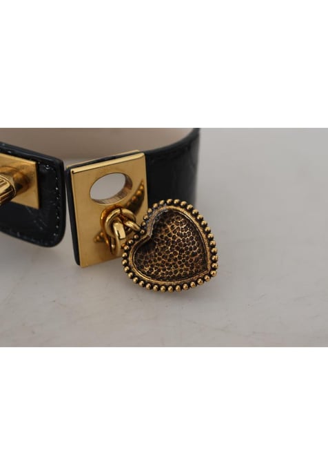 Pulsera De Llavero De Corazon De Cuero Negro - Image 4