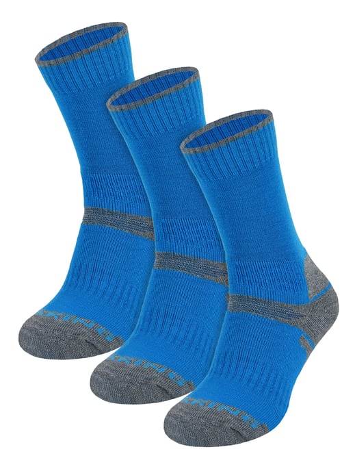 3 Pair Multipack Kids Merino Wool Hiking Socks | Calcetines ligeros anti-ampollas para niños y niñas - Azul - Image 1