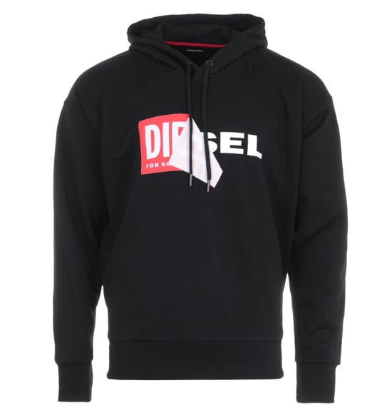 Diesel S-Alby Double Logo Hooded Sweatshirt - Black