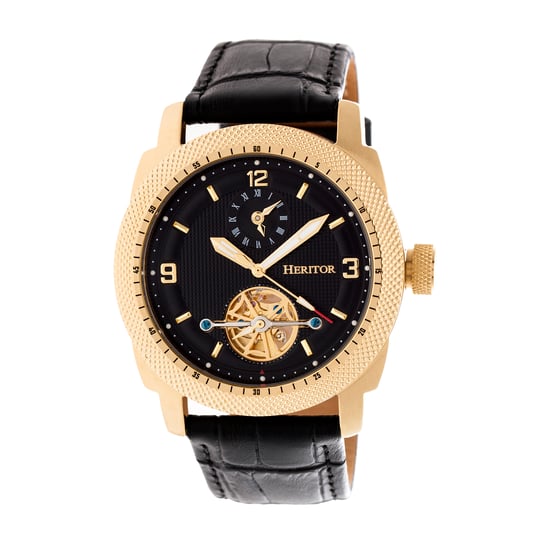 Reloj Heritor Automático Helmsley Semi-esqueleto con Correa de Cuero - Image 1