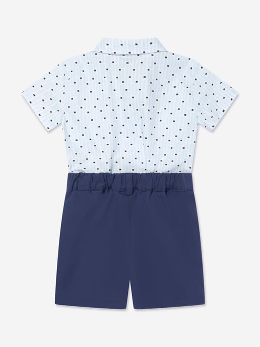 Fendi Baby Boys Logo Romper in Navy