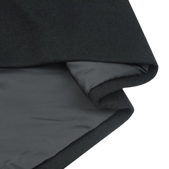 Men's Wool Long Slim Fit Stand-Up Collar Business Coat for Winter Black - Image 5