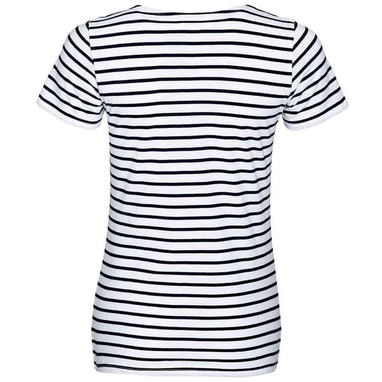 SOLS Womens/Ladies Miles Striped Round Neck T-Shirt (White/Navy) - Image 2