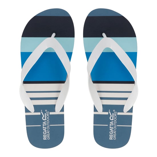 Regatta Mens Bali Striped Flip Flops (Blue) - Image 3