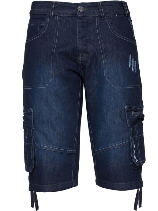Pantalones cortos vaqueros Enzo Cargo Combat para hombre - Image 4