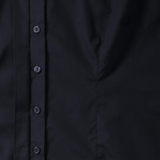 Russell Collection Ladies 3/4 Sleeve Poly-Cotton Easy Care Fitted Poplin Shirt (French Navy) - Image 5