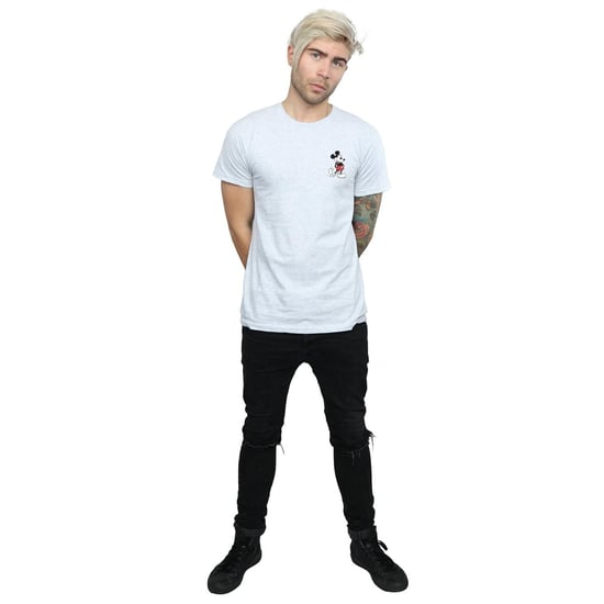 Disney Mens Mickey Mouse Kickin Retro Chest T-Shirt (Sports Grey) - Image 4