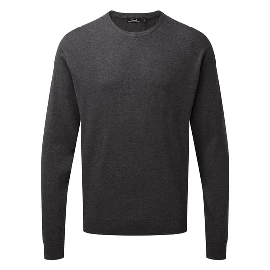 Premier Adults Unisex Cotton Rich Crew Neck Sweater (Charcoal) - Image 1