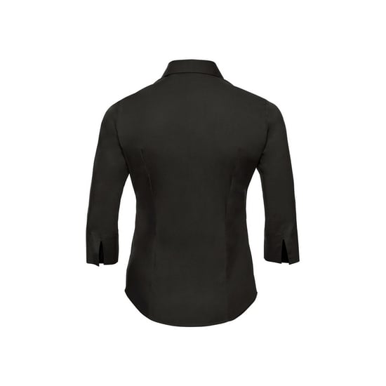 Russell Collection Womens/Ladies Easy-Care Fitted 3/4 Sleeve Formal Shirt (Black) - Image 2