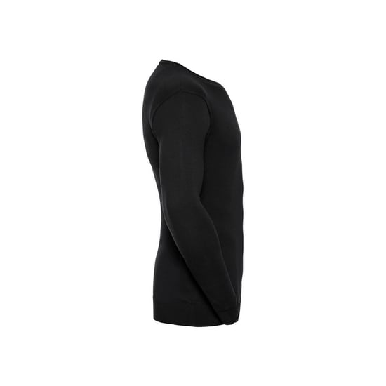 Russell Collection Mens Cotton Acrylic V Neck Sweatshirt (Black) - Image 3