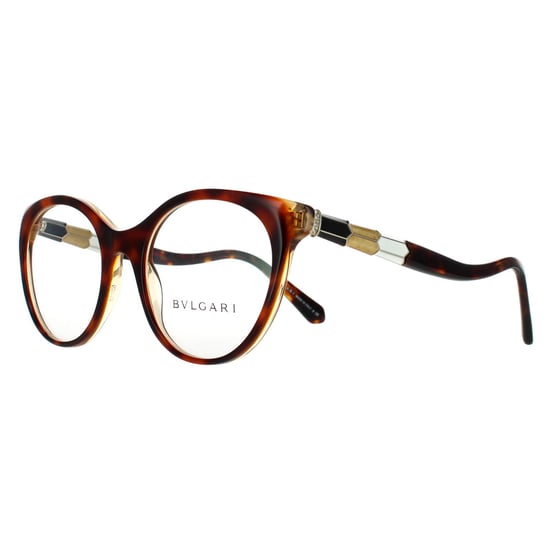Bvlgari Cat Eye Ladies Havana Amber Yellow Clear Glass frames - Image 2