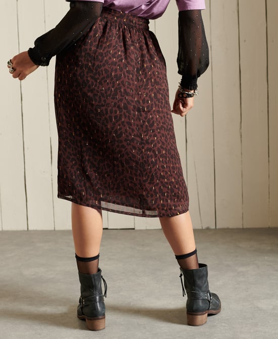 Superdry Woven Metallic Midi Skirt