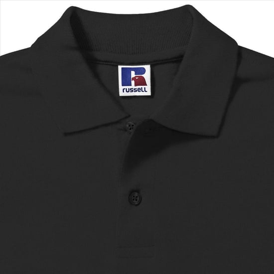 Russell Mens 100% Cotton Short Sleeve Polo Shirt (Black) - Image 2
