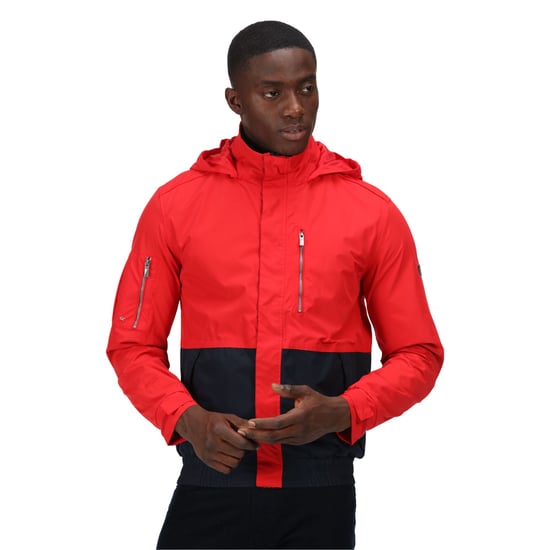Regatta Mens Feelding Colour Block Waterproof Bomber Jacket (True Red/Navy)
