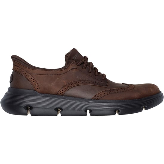 Skechers Garza Sully Leather Men's Cocoa Lace-Up Shoes - Image 5