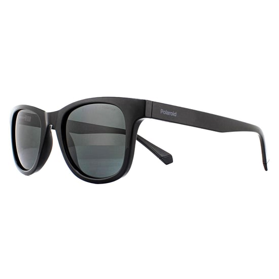 Polaroid Rectangle Mens Black Grey Polarized Sunglasses