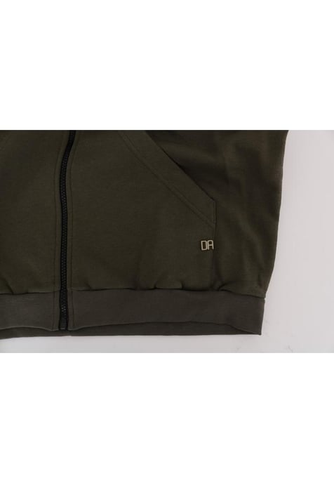 Sudadera de hombre con capucha y cremallera completa en verde de Daniele Alessandrini - Image 6