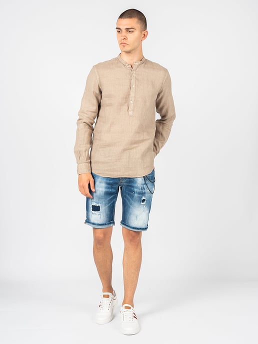 Camisa Xagon Man Lino Hombre Beige - Image 2