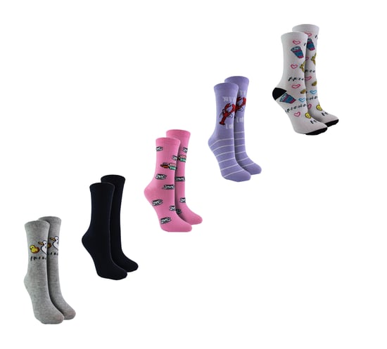 5 Pares Amigos Calcetines para Mujer | Funny Cute Dress Novelty Friendship Socks | Amigos Regalos - Amigos - Image 1