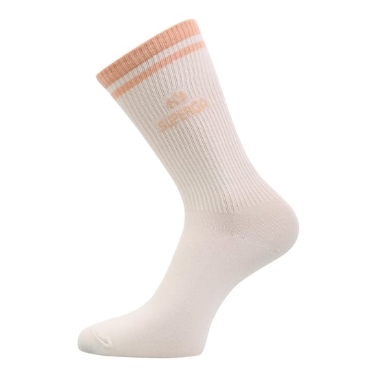 Superga Unisex Adult Ribbed Knitted Socks (Pack of 3) (Peach/White/Tan) - Image 3