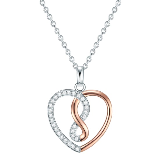 Necklace with pendant sterling silver bicolor zirconia white Rafaela Donata - Image 1