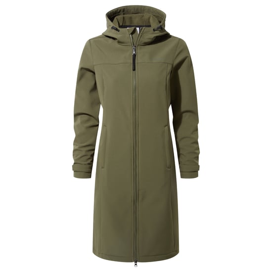 Marina Womens Extra Long Softshell Jacket Khaki