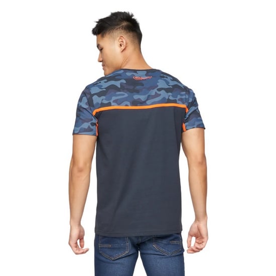 Crosshatch Mens Brightling Camo T-Shirt (Navy) - Image 2