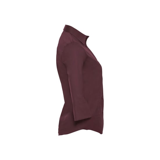 Russell Collection Womens/Ladies Easy-Care Fitted 3/4 Sleeve Formal Shirt (Port) - Image 3