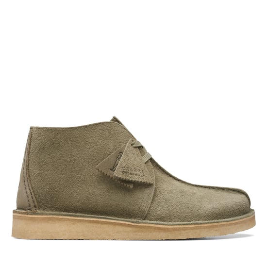 Men's Clarks Originals Deserttrek Hi Forest Boots in Green - Image 1