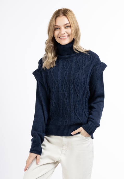 Dreimaster Knitted pullover women marine - Image 3