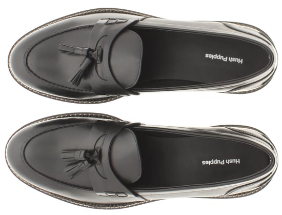 Hush Puppies Womens Shoes Loafers Flat Ginny Leather Slip On black - Image 6