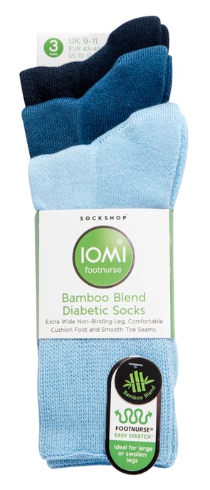 Calcetines de Bambú Extra Anchos para Diabéticos de IOMI | 3 Pack | 4 Colores - Image 2