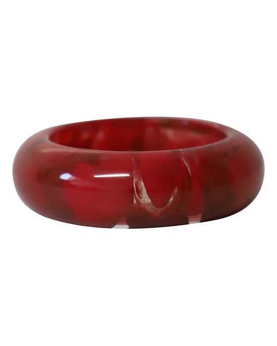 Lanvin Marble Resign Bangle Bracelet in Red and Black Plastic - Image 1