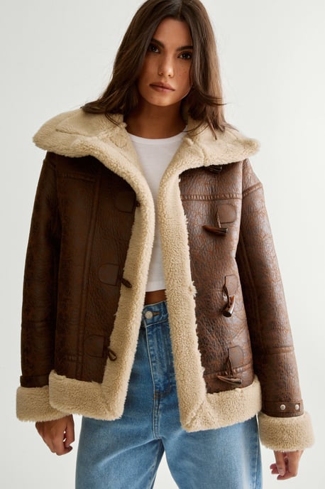 Duffle Front Bonded Fur Aviator